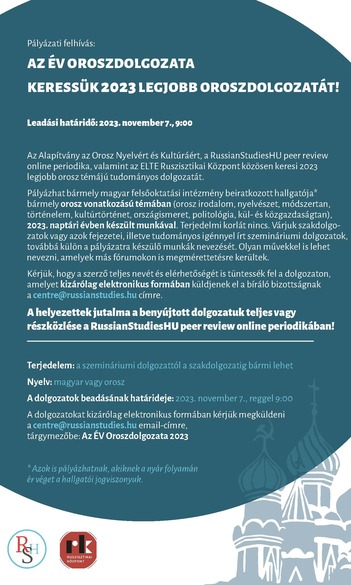 Újra lehet pályázni az Év Oroszdolgozata címre